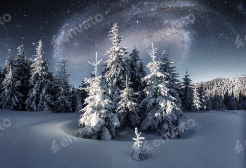 Preview: Majestic landscape with forest. Elements furnished by NASA