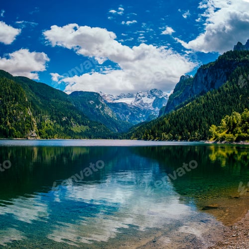Preview: Mountain lake between by mountains