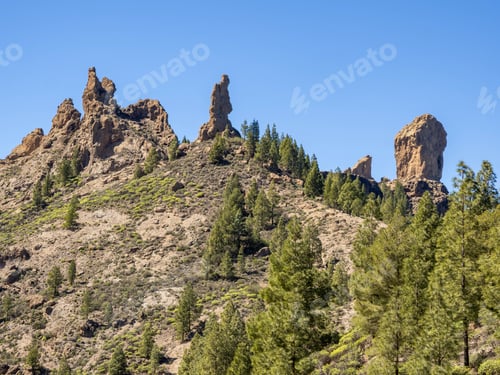 Preview: View from the trail to Roque Nublo in Grand Canary island, Spain.