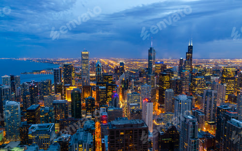 Preview: Night view of city skyline