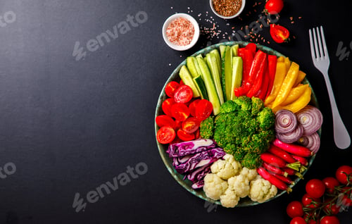 Preview: Salad.Raw mixed Vegetables.Vegetarian Buddha Bowl.