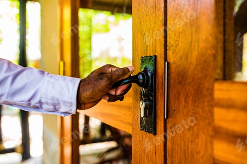 Preview: Wooden door metallic lock shut kenya east africa texture detail design