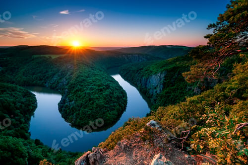 Preview: Vltava river horseshoe meander. Prague, Central Bohemia, Czech republic.