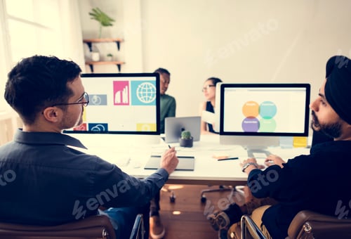 Preview: Co-workers working together