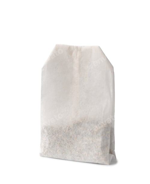 Preview: Single Tea Bag on White Background Close Up