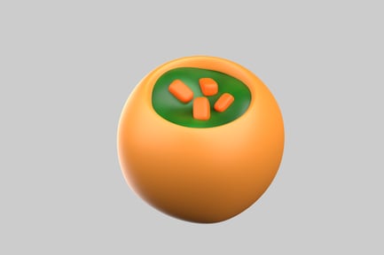 Preview: Cartoon soup bowl with carrots