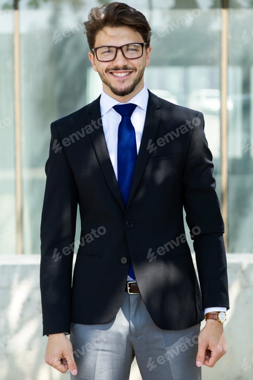Preview: Smiling man posing in suit