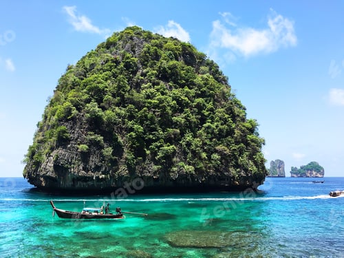 Preview: Green island in the sea Thailand paradise exotic nature our earth beautiful landscape turquoise blue