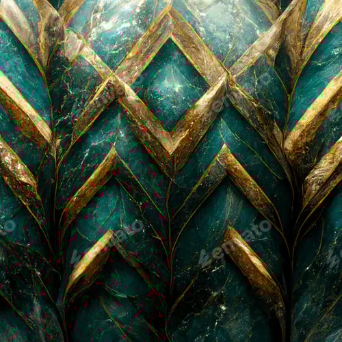 Preview: The natural Pattern Background in Gold and Teal color, Digital generate image