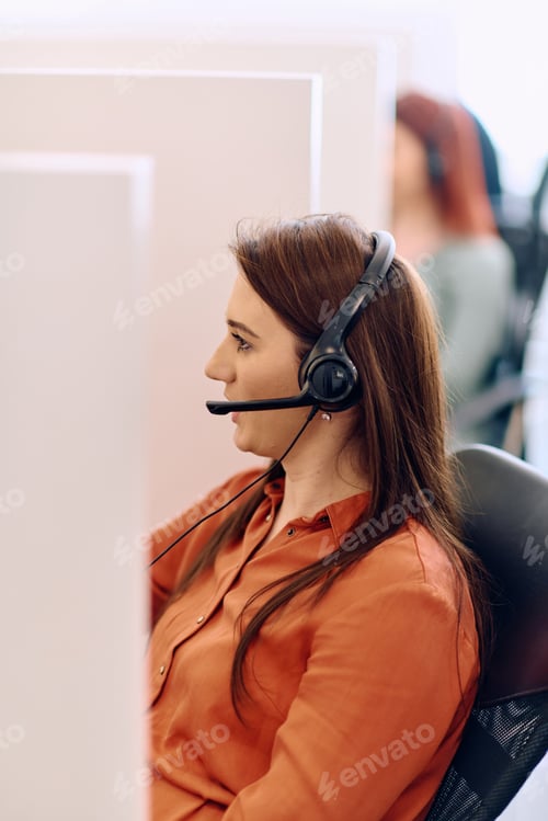 Preview: Team of Women Providing Customer Support in Call Center Environment.