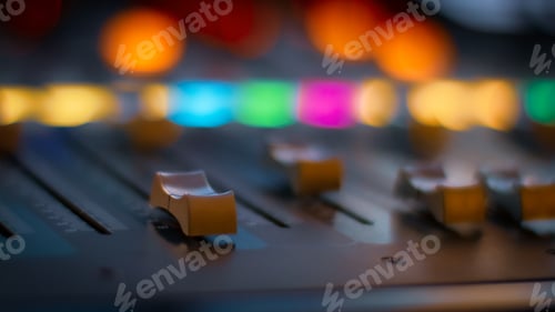Preview: Closeup of a Music mixer in a studio