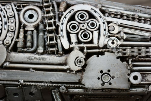 Preview: Closeup shot of details of metal for drop forged process