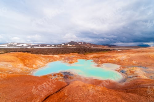 Preview: Sulfur springs on slope of a clay hill, volcanic region of Icela