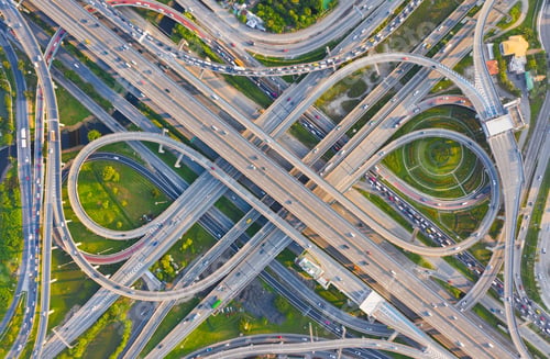 Preview: Aerial view of an elevated road in the city
