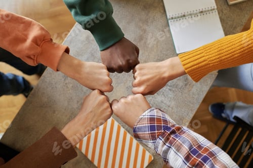 Preview: Joining Hands in Group Teamwork Gesture of Unity