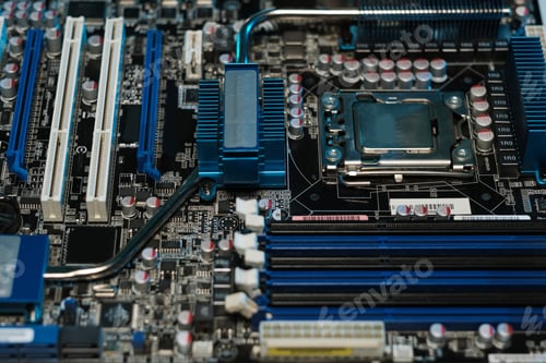 Preview: Macro image of motherboard or circuit board