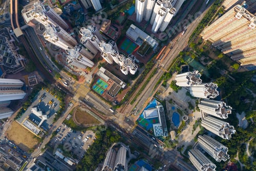 Preview: Tin Shui Wai, Hong Kong 04 OCtober 2019: Top view of Hong Kong residential district