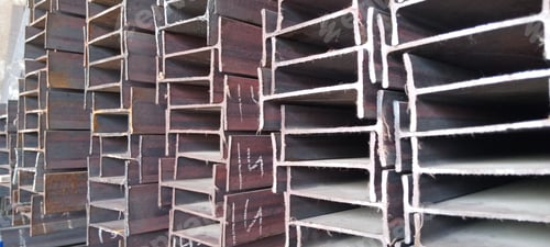 Preview: Closeup of a stack of steel beams