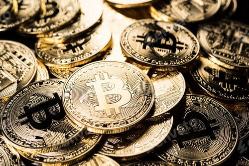 Preview: Golden Bitcoins, Electronic money concept