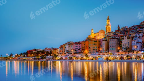 Preview: Menton France,at the Cote d Azur France, View on old part of Menton, Provence-Alpes-Cote d'Azur