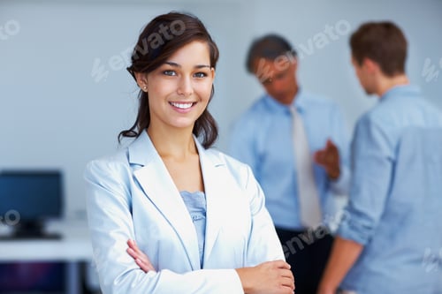 Preview: Confident business woman smiling