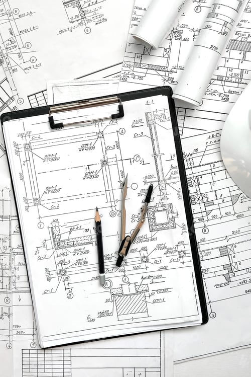 Preview: Architect works remotely from home in quarantine, Remote work, stay home, new normality, social dis