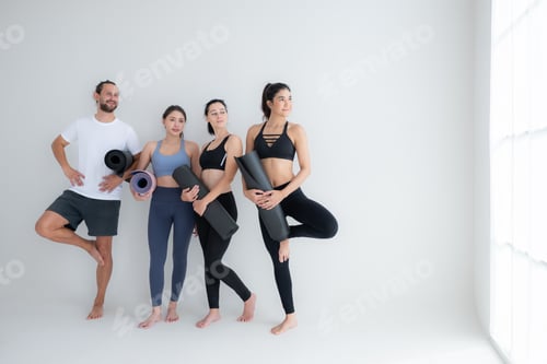 Preview: A group of female and male athletes stood and chatted amicably in the studio