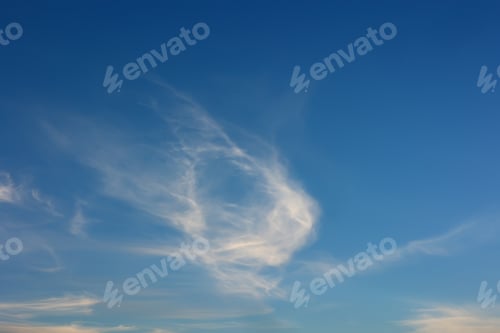 Preview: Bright Blue sky with white cloud. Beautiful sky background and wallpaper. Clear day and good