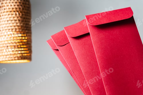 Preview: Four Red Envelopes with Warm Pendant Light