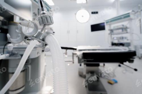 Preview: tubes from the artificial respiration apparatus in the operating room in the hospital