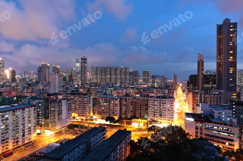 Preview: Hong Kong downtown at night
