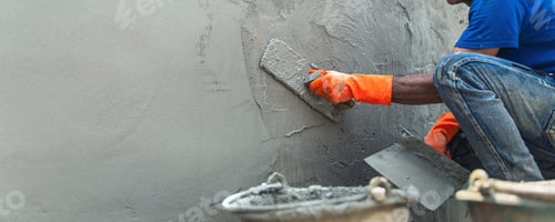 Preview: man is laying brick wall with trowel