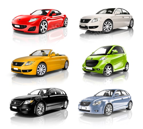 Preview: Group of Diverse Cars in a Row