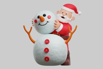 Preview: Santa making a snowman friend