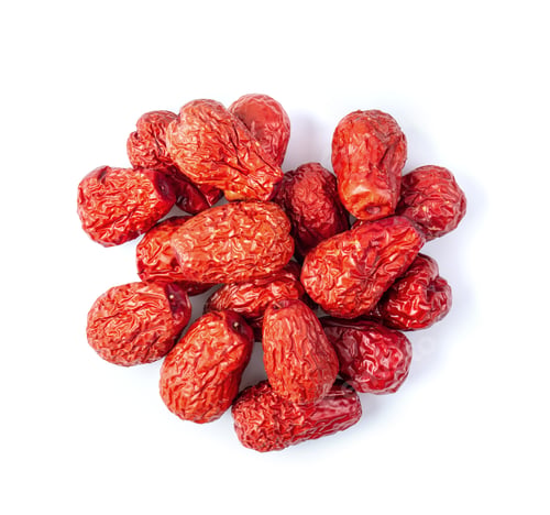 Preview: Heap of Red Dates on White Background