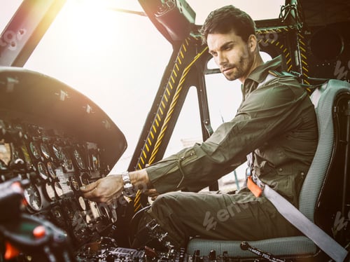 Preview: Pilot in cockpit of a helicopter