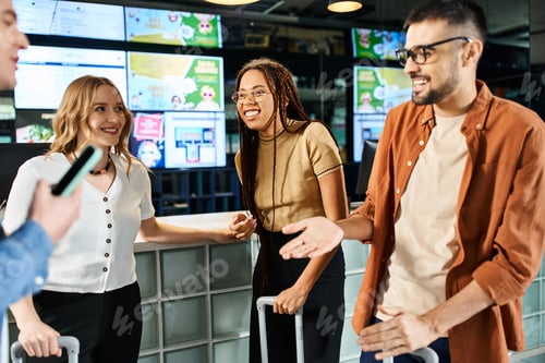 Preview: Diverse business gathering at reception