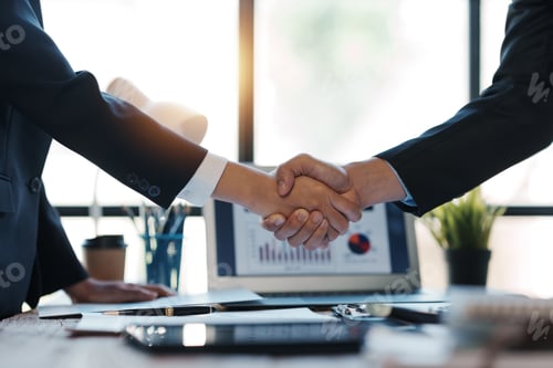 Preview: Business people join in congratulating them by แ in managing business in the organization.
