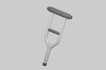 Preview: Gray underarm crutch medical aid