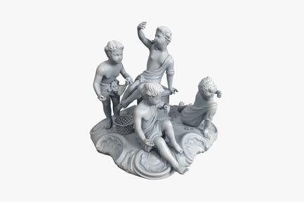 Preview: Sculpture of four children at play (circular base)