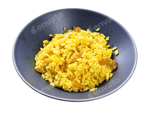 Preview: Bowl of Yellow Rice with Raisins
