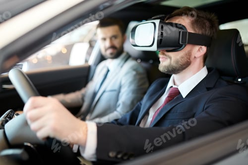Preview: Man driving in virtual reality headset