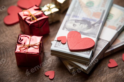 Preview: Valentine's day and money business concept