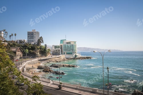 Preview: Aerial view of Vina del Mar skyline - Vina del Mar, Chile