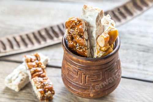 Preview: Turron slices on the bowl