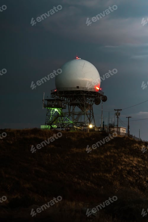 Preview: Radar antenna dome on top of the mountain