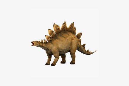 Preview: Stegosaurus with open mouth lateral view