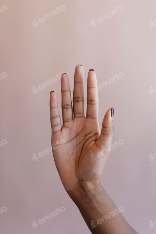 Preview: Woman showing her stop sign hand