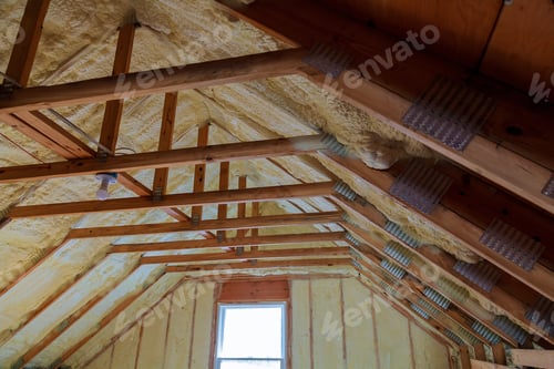 Preview: Foam plastic Insulation of a new home on a new roof