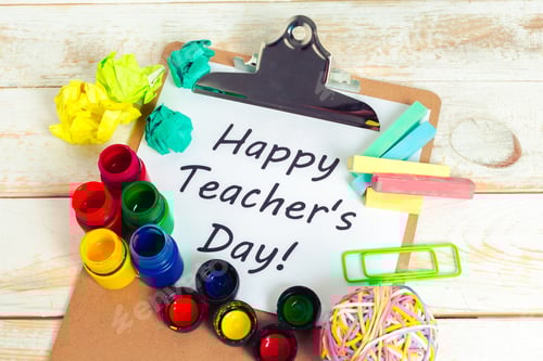 Visualização: Feriado do dia do professor. espaço de cópia